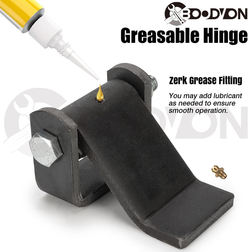 BOODVON Weld on Trailer Hinges with Grease Fitting, Short Leaf Design Heavy Duty Dump Trailer Hinges, Raw Surface Finish Truck Trailer Door Hinge, 2 Pack - Image 5